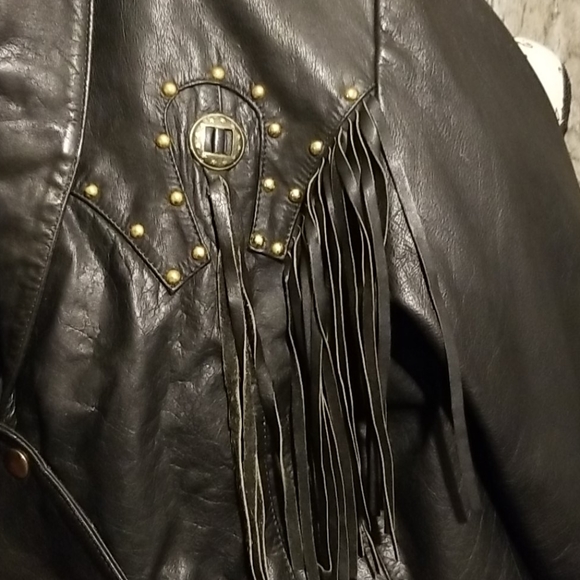 *Vintage*1980*crop GENUINE REAL LEATHER JACKET - Picture 8 of 8